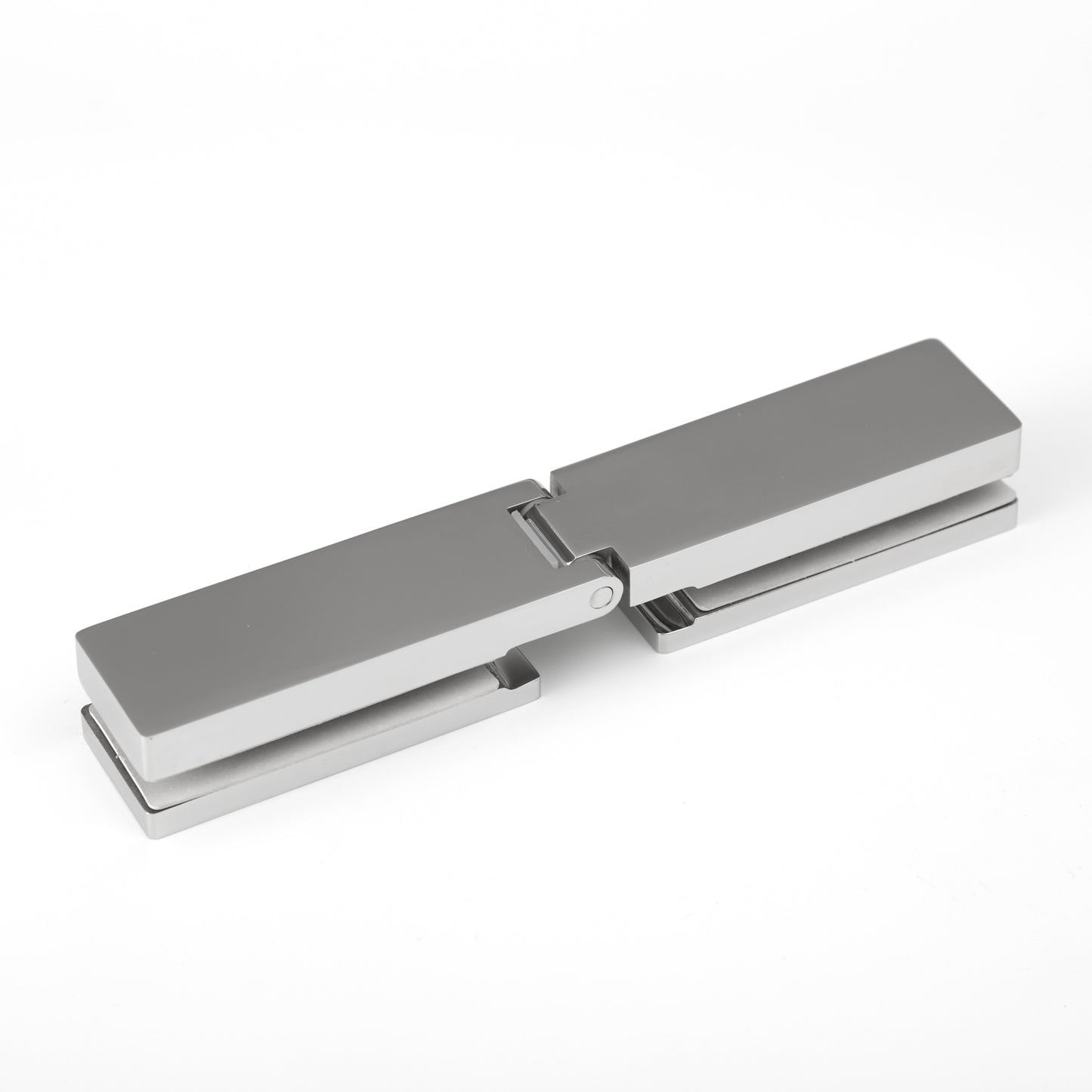 304 Stainless Steel Frameless Shower Door Hinge, 180 Degree Glass to Glass Heavy Duty Bathroom Hardware for Tempered Glass