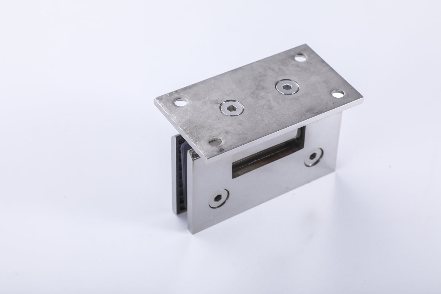 Hardware Frame 2-Hole Shower Glass Door 90° Wall-to-Glass Hinge