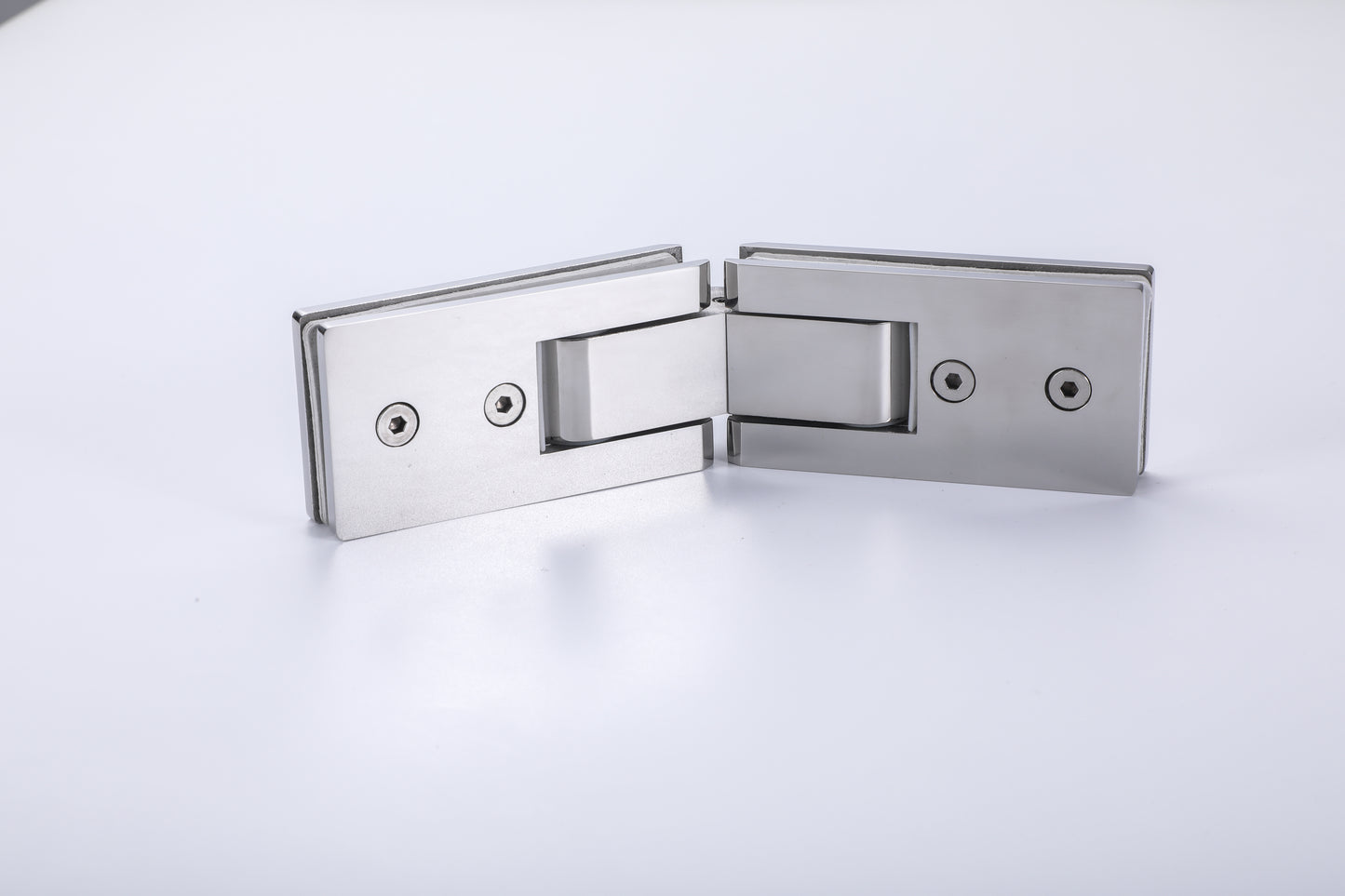 Heavy Duty 180° Glass-to-Glass Hinge, 304 Stainless Steel Hardware for Tempered Shower Doors