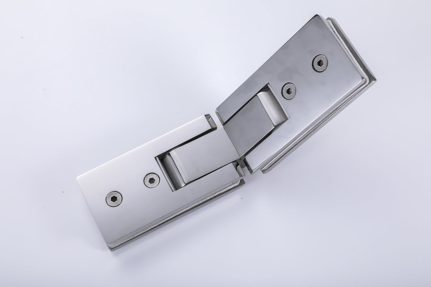 Heavy Duty 180° Glass-to-Glass Hinge, 304 Stainless Steel Hardware for Tempered Shower Doors