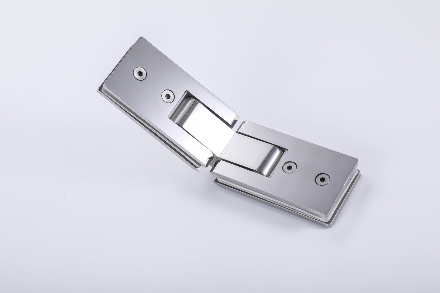 Heavy Duty 180° Glass-to-Glass Hinge, 304 Stainless Steel Hardware for Tempered Shower Doors