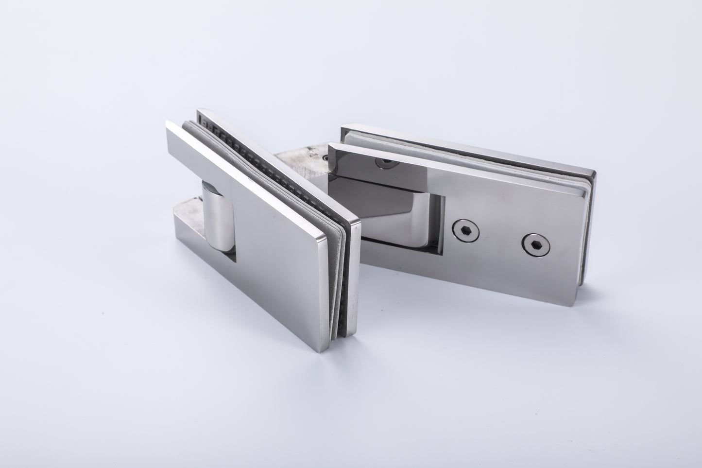 Heavy Duty 180° Glass-to-Glass Hinge, 304 Stainless Steel Hardware for Tempered Shower Doors