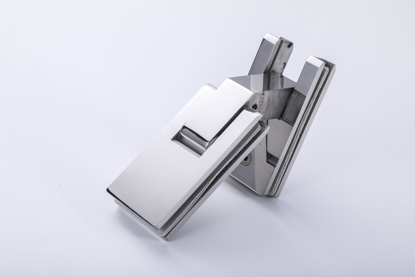 Heavy Duty 180° Glass-to-Glass Hinge, 304 Stainless Steel Hardware for Tempered Shower Doors