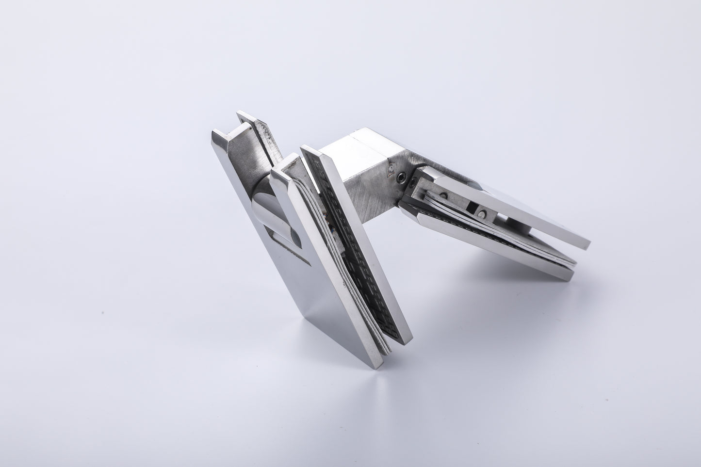Heavy Duty 180° Glass-to-Glass Hinge, 304 Stainless Steel Hardware for Tempered Shower Doors