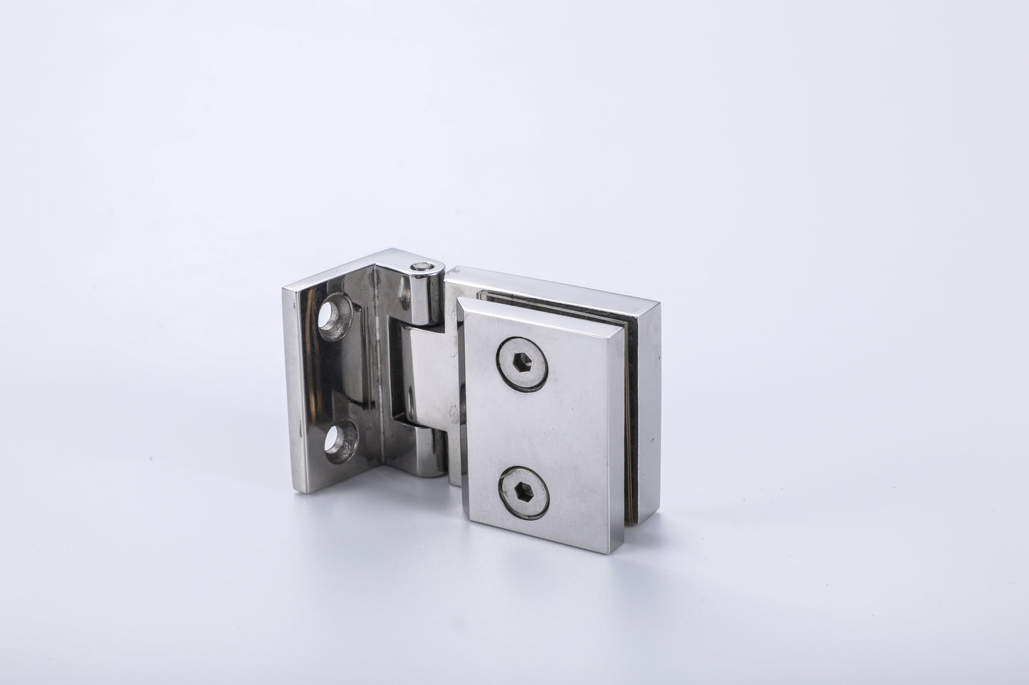 Frameless Shower Door Hinge 90 Degree, 304 Stainless Steel Wall to Glass Hinge, Heavy Duty Bathroom Hardware for Tempered Glass