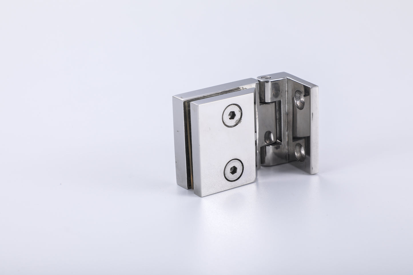 Frameless Shower Door Hinge 90 Degree, 304 Stainless Steel Wall to Glass Hinge, Heavy Duty Bathroom Hardware for Tempered Glass