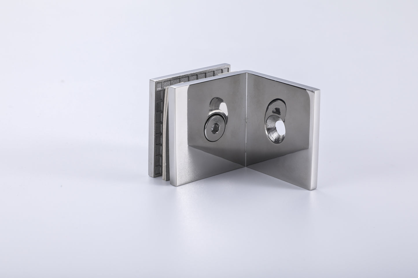 90° Wall-to-Glass Clamp for Frameless Tempered Shower Door, Bathroom Hardware Fitting