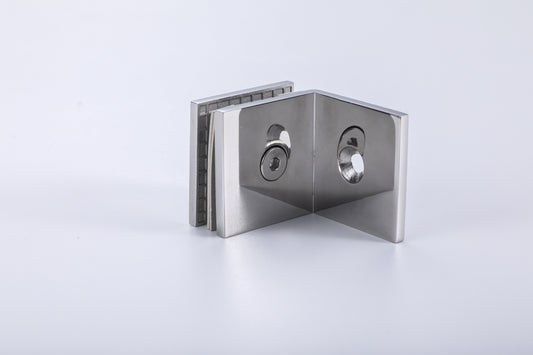 90° Wall-to-Glass Clamp for Frameless Tempered Shower Door, Bathroom Hardware Fitting