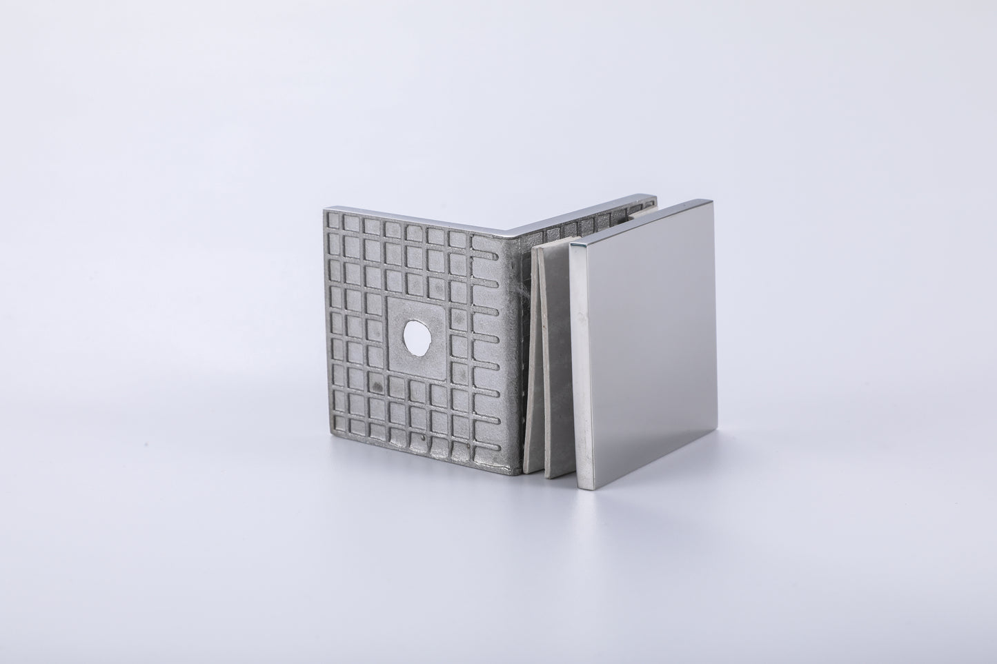 90° Wall-to-Glass Clamp for Frameless Tempered Shower Door, Bathroom Hardware Fitting
