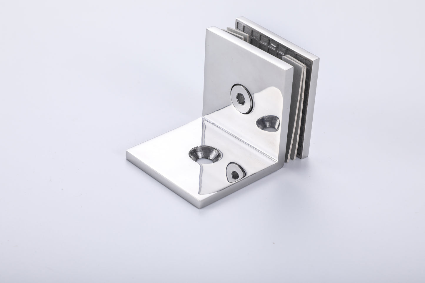 90° Wall-to-Glass Clamp for Frameless Tempered Shower Door, Bathroom Hardware Fitting