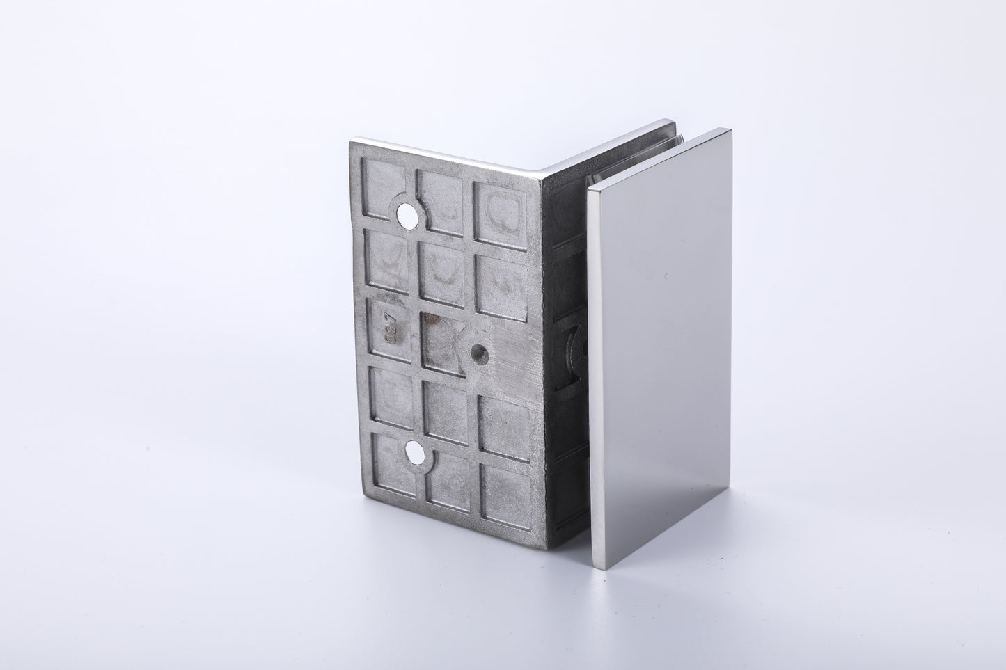 Bathroom Shower Glass Door Hardware – 90 Degree Stainless Steel Wall-Mount Clamp