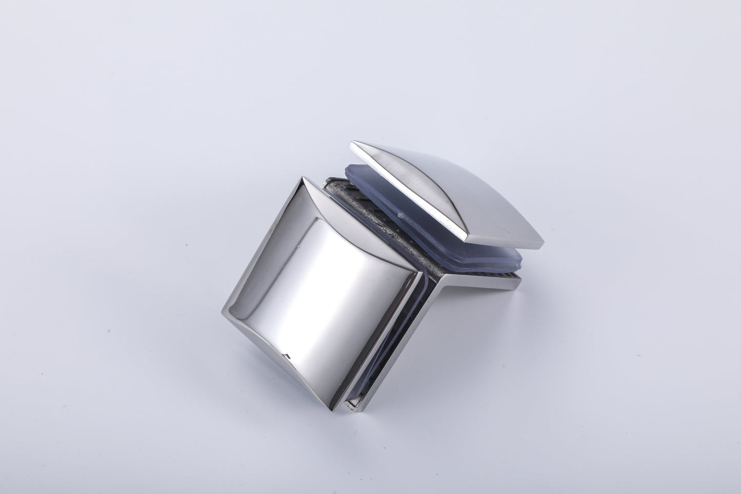 Bathroom Shower Glass Door Hardware – Stainless Steel Glass-to-Glass Clamp Bracket
