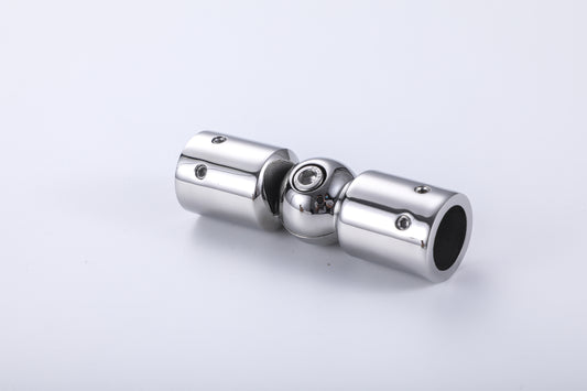 304 Stainless Steel Gold Plated Adjustable Elbow Hinge, Round Tube Connector for Colored Glass Hardware