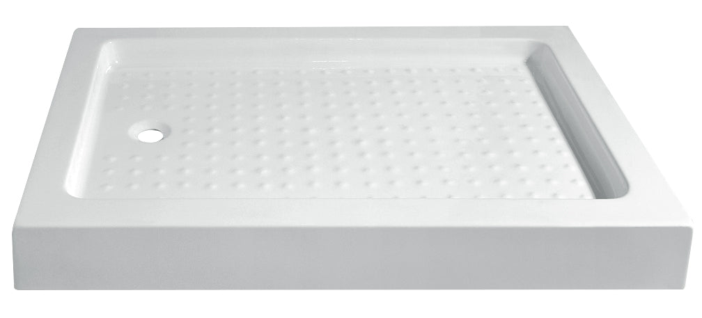 Low-Height Shower Tray – Anti-Slip, Stainless Steel Frame, Drainer Included, 140mm Height