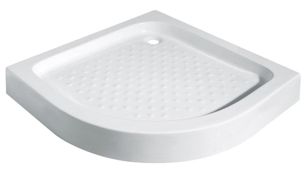 One-Piece Acrylic Shower Tray – Anti-Slip, Stainless Steel Frame, Drainer Included, 140mm Height