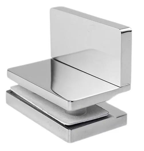 Polished 304 Stainless Steel 90° Wall-Mount Clamp Bracket for Tempered Glass Shower Door, Bathroom Hardware Fittings