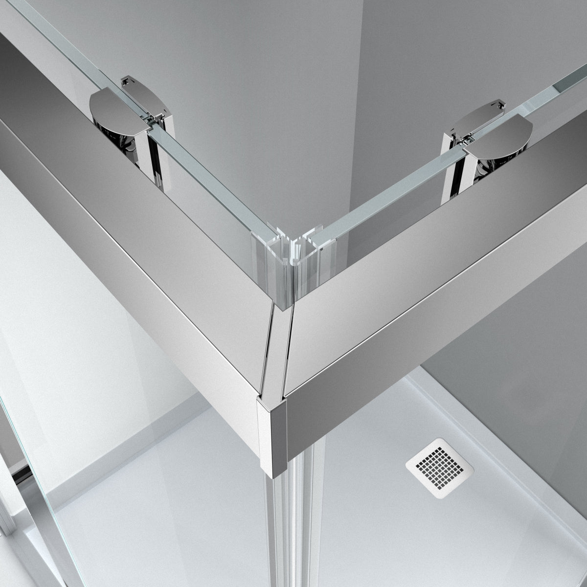 6mm Sliding Shower Door – Chrome/Black Frame, 25mm Adjustable, GA-4F