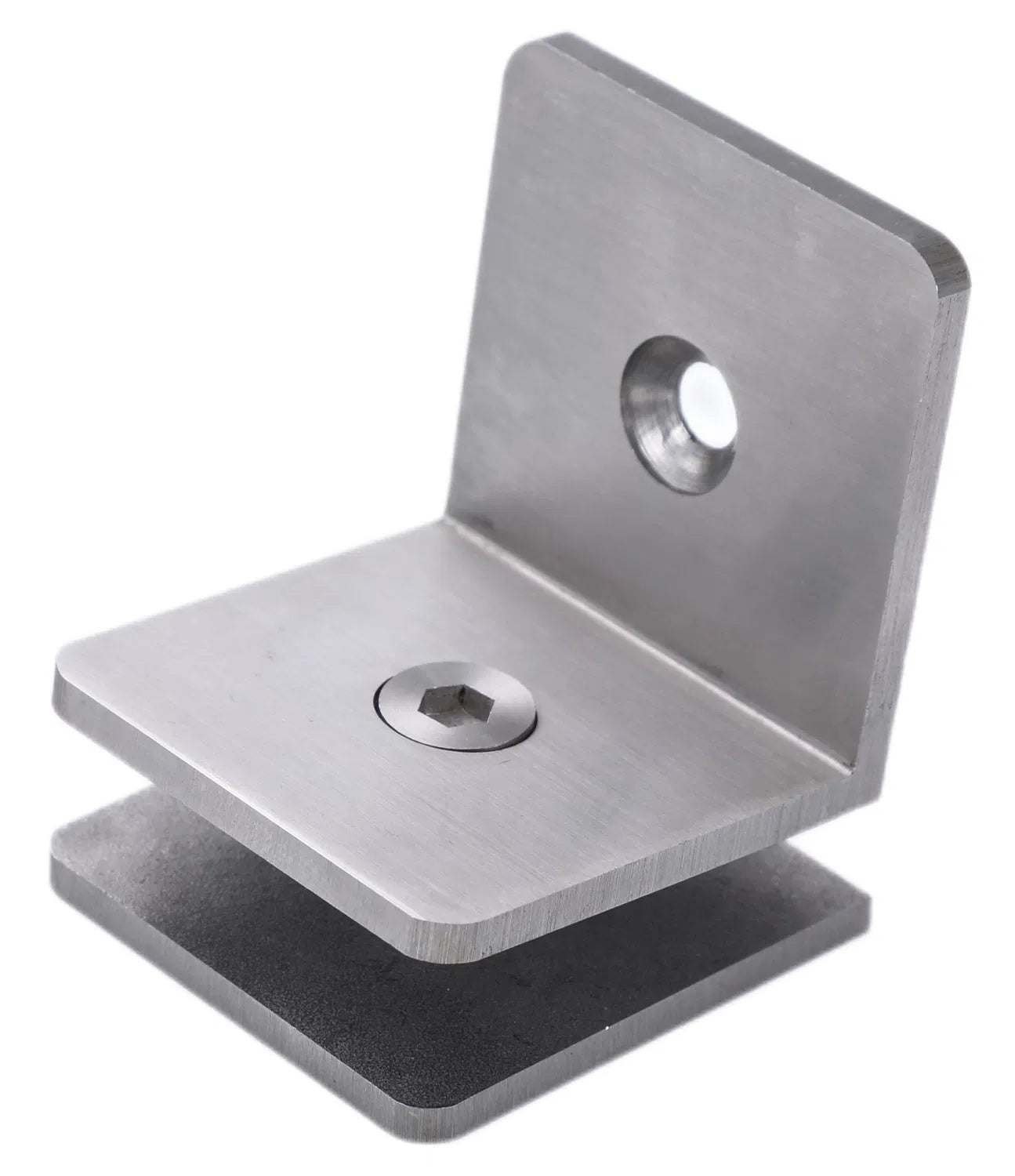 Bathroom Furniture & Shower Accessories, 90° Wall-to-Glass Clamp for Frameless Tempered Glass Door Hardware