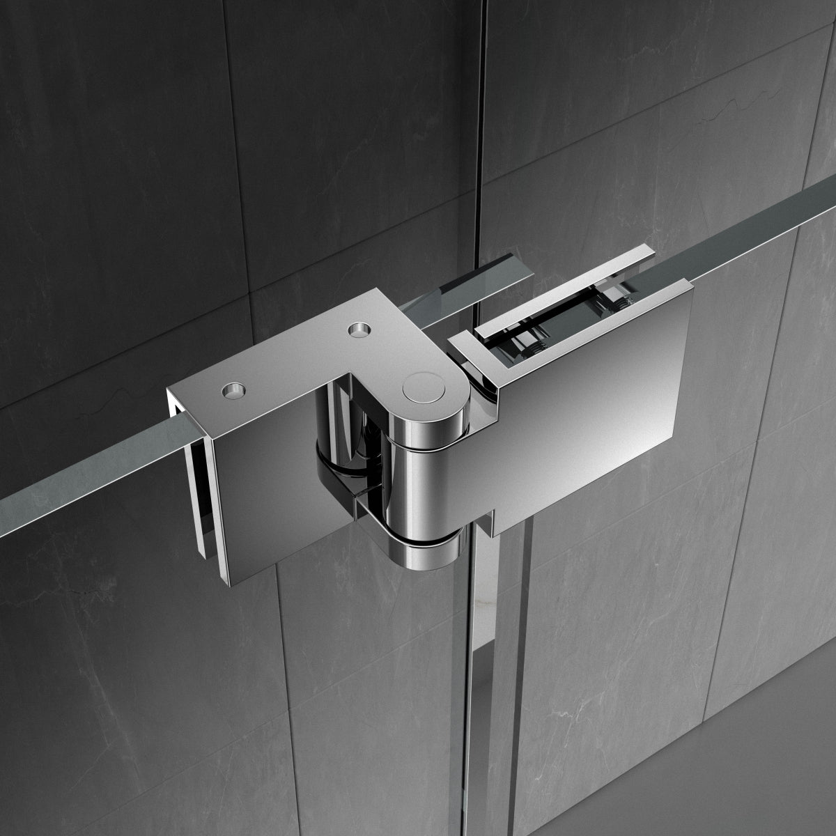 8mm (10mm) Tempered Glass Hinge Shower Door – Stainless Steel Hardware, 15mm Adjustable JB-3F