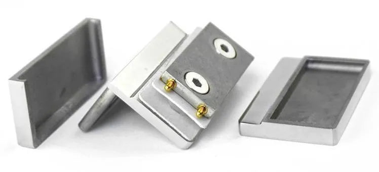 Polished 304 Stainless Steel 90° Wall-Mount Clamp Bracket for Tempered Glass Shower Door, Bathroom Hardware Fittings