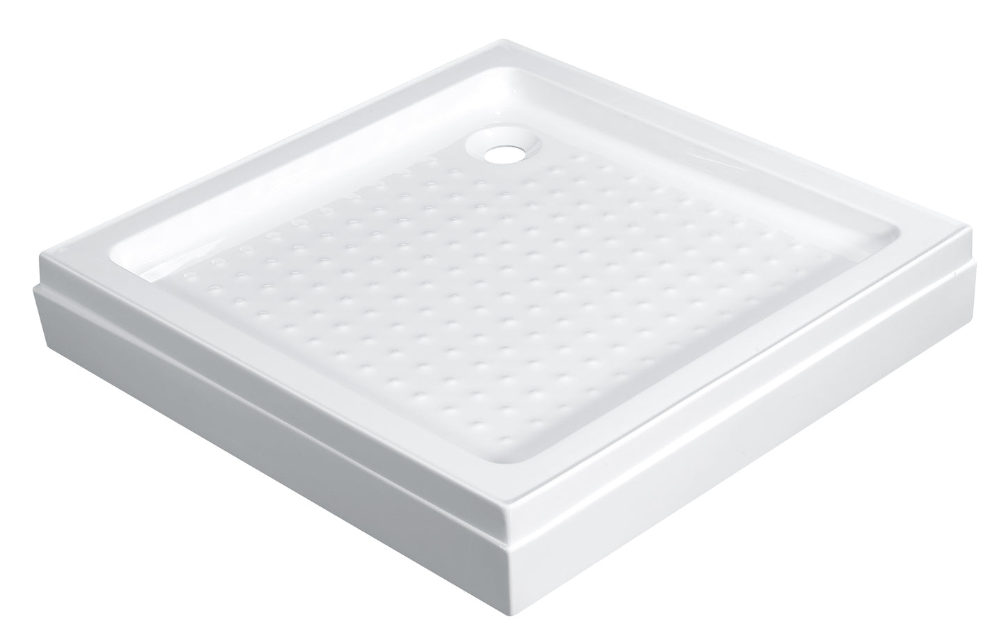 Acrylic Shower Tray with Moveable Skirting – Anti-Slip, Stainless Steel Frame, Drainer Included, 140mm Height