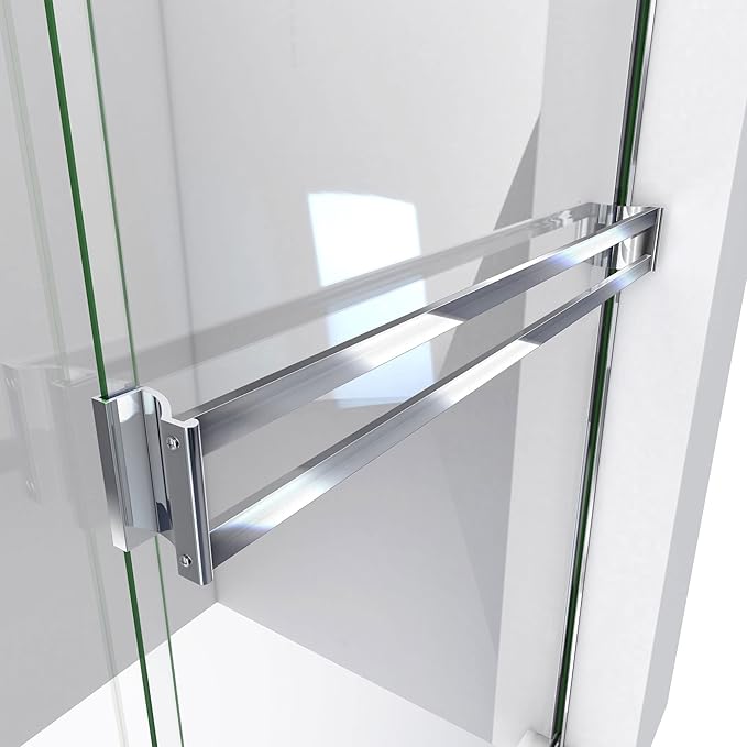 Semi-Frameless Sliding Shower Door - 56-60"W x70 3/8"H, Oil Rubbed Bronze, Clear Glass