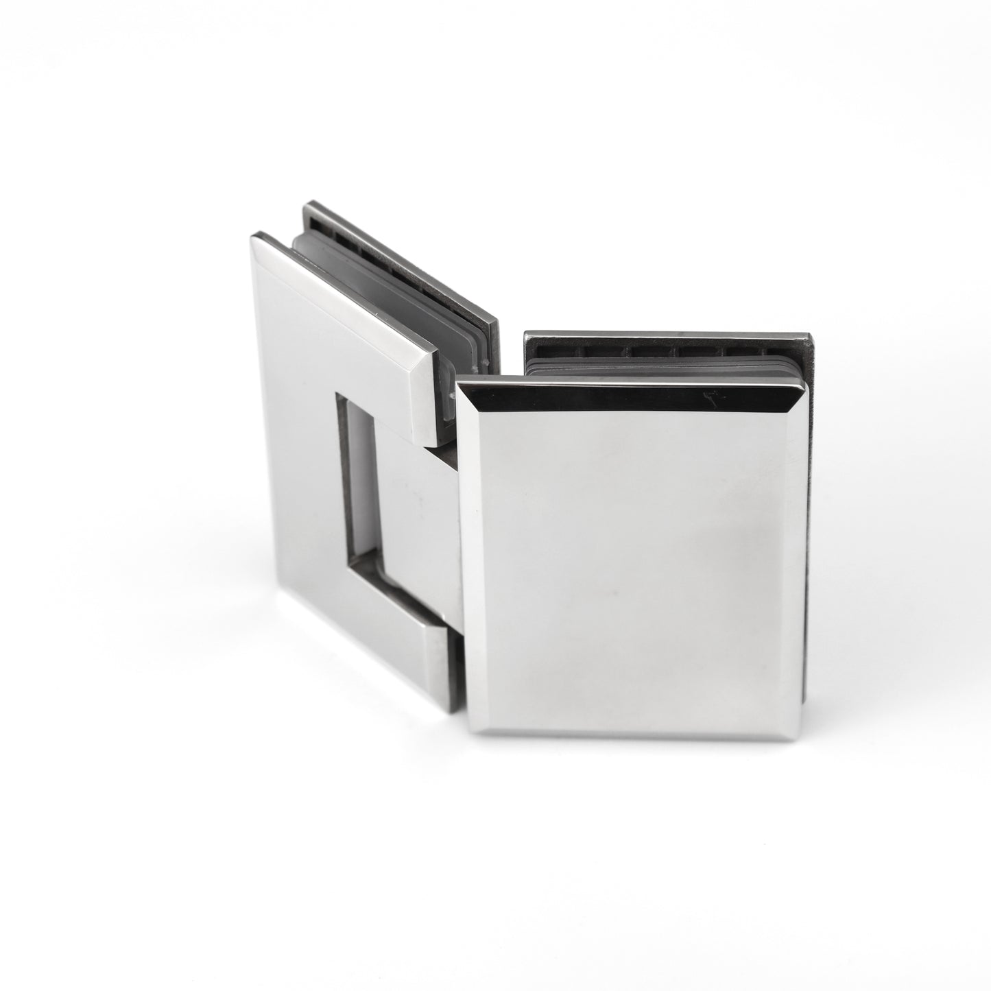 Heavy Duty 135° Glass-to-Glass Hinge for Shower Doors, Stainless Steel Glass Clamp Hardware
