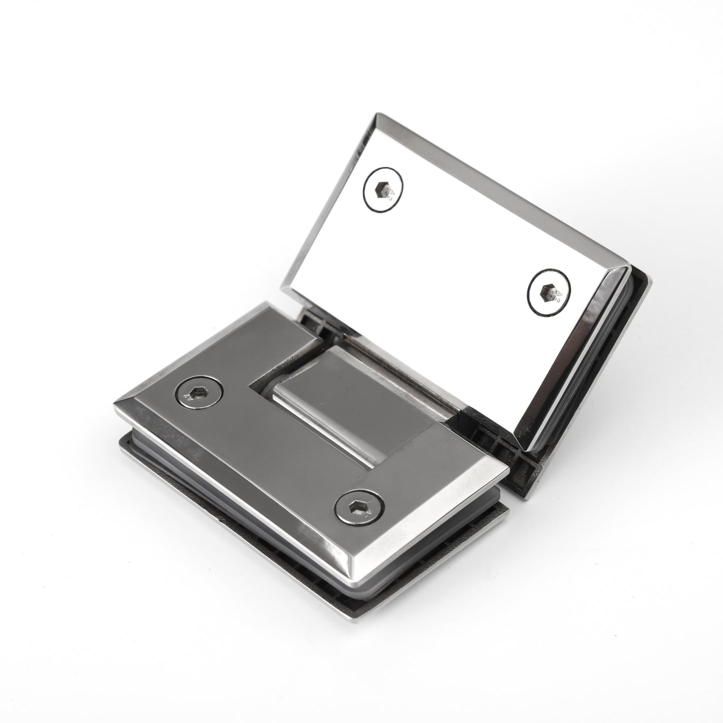 Heavy Duty 135° Glass-to-Glass Hinge for Shower Doors, Stainless Steel Glass Clamp Hardware
