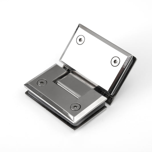 Heavy Duty 135° Glass-to-Glass Hinge for Shower Doors, Stainless Steel Glass Clamp Hardware