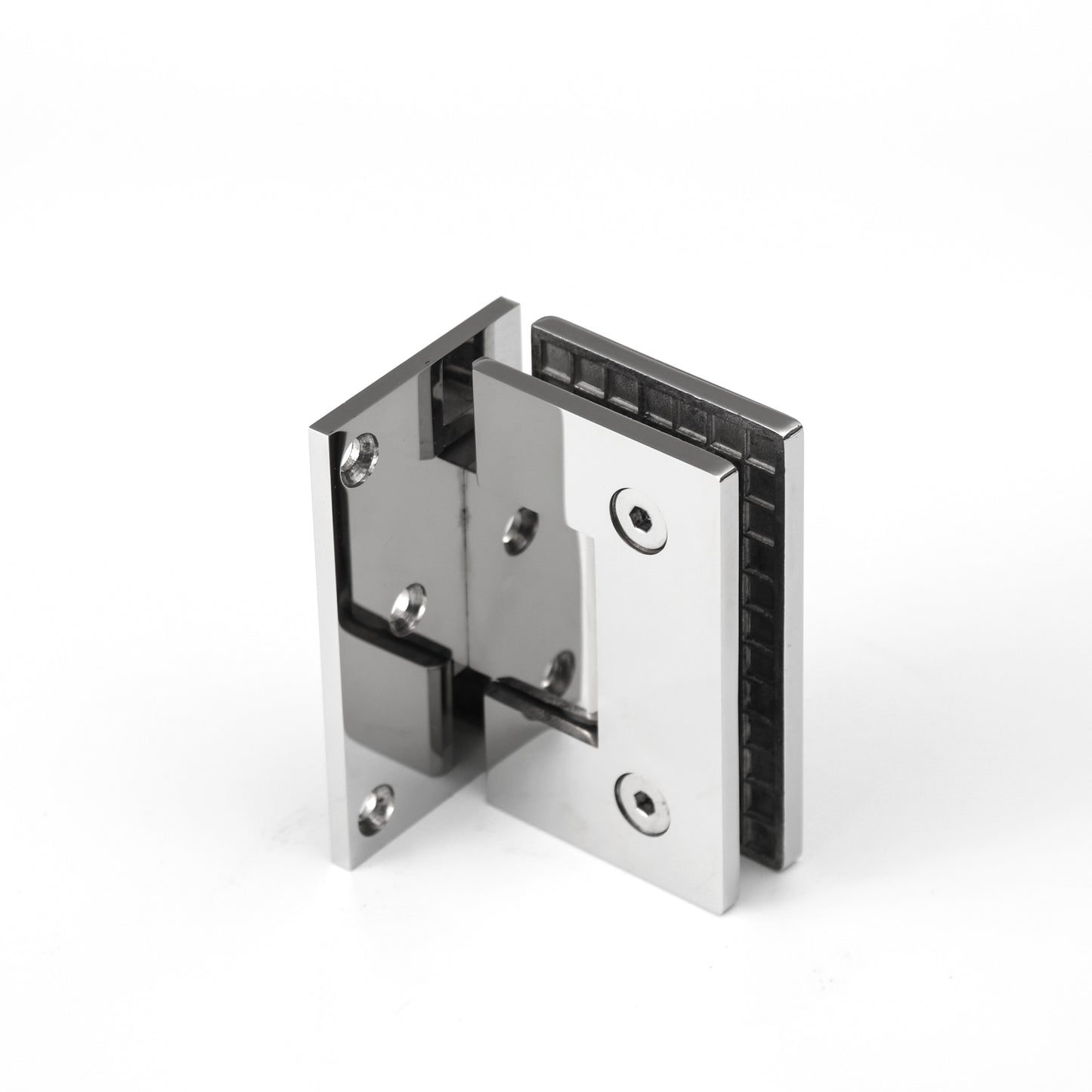 90° L-Shaped 3-Hole Wall-to-Glass Hinge for Frameless Tempered Glass Shower Door, Bathroom Hardware