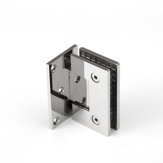 90° L-Shaped 3-Hole Wall-to-Glass Hinge for Frameless Tempered Glass Shower Door, Bathroom Hardware