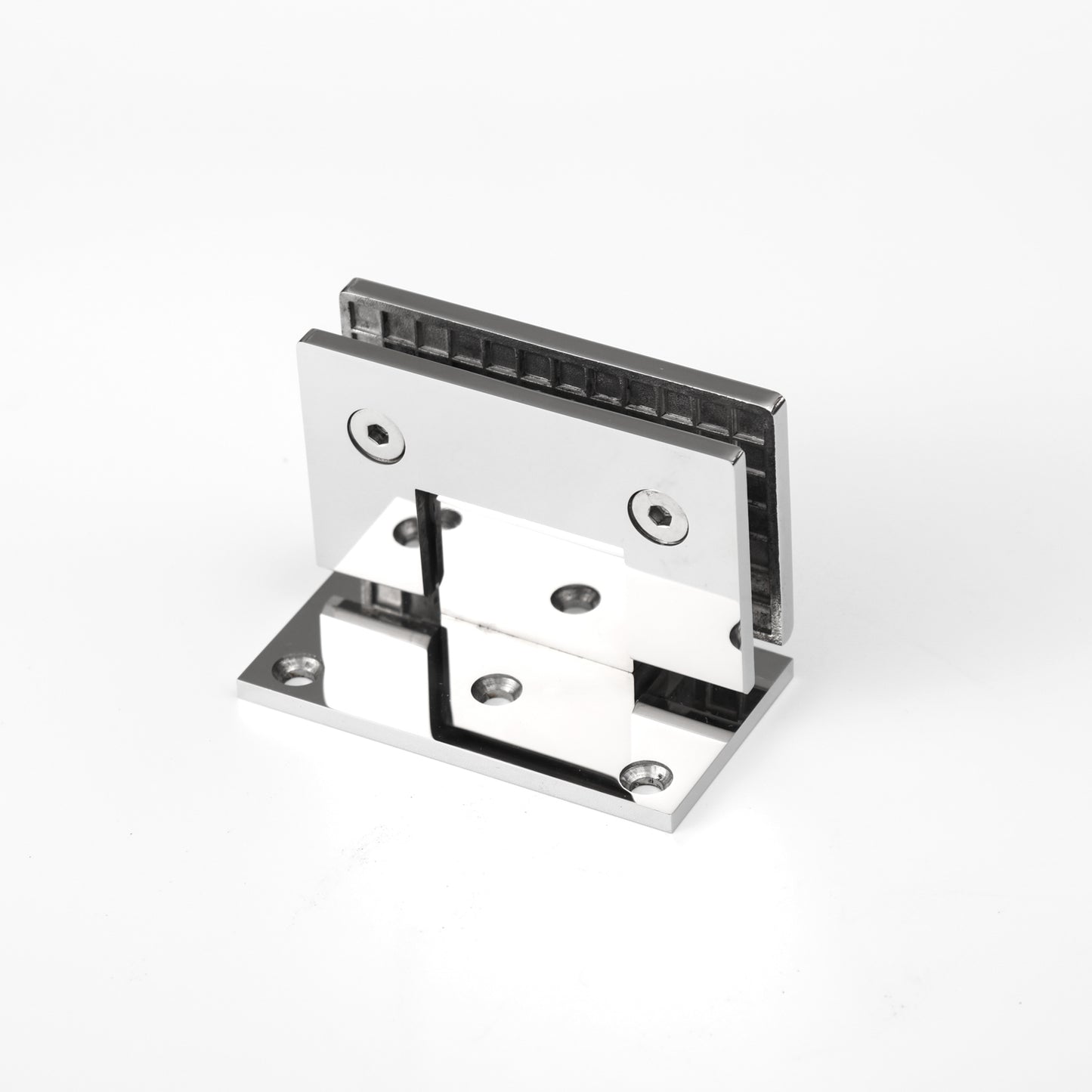 90° L-Shaped 3-Hole Wall-to-Glass Hinge for Frameless Tempered Glass Shower Door, Bathroom Hardware