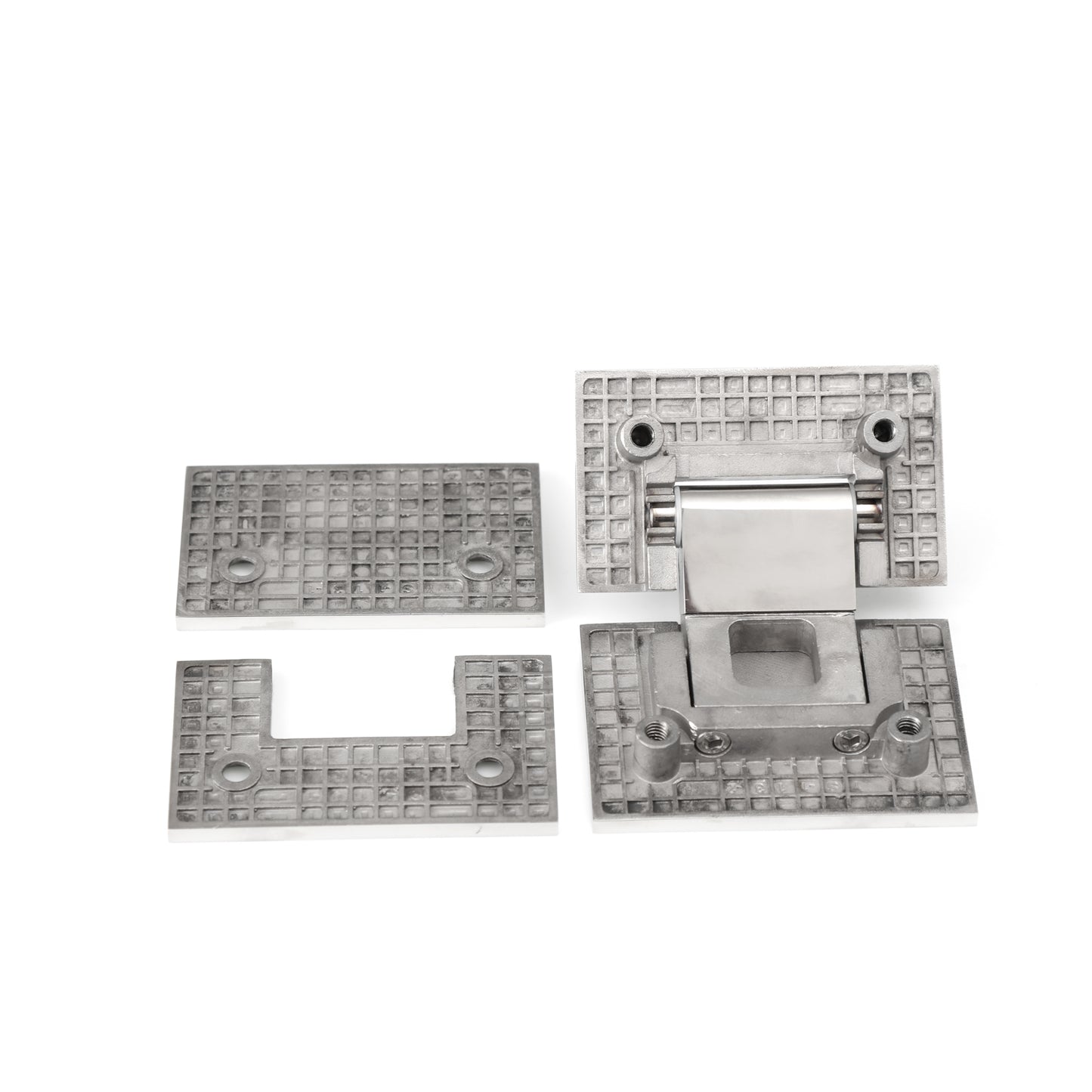 90° Frameless Glass Shower Door Hinge, 304 Stainless Steel, Brushed PVD Coating, Bathroom