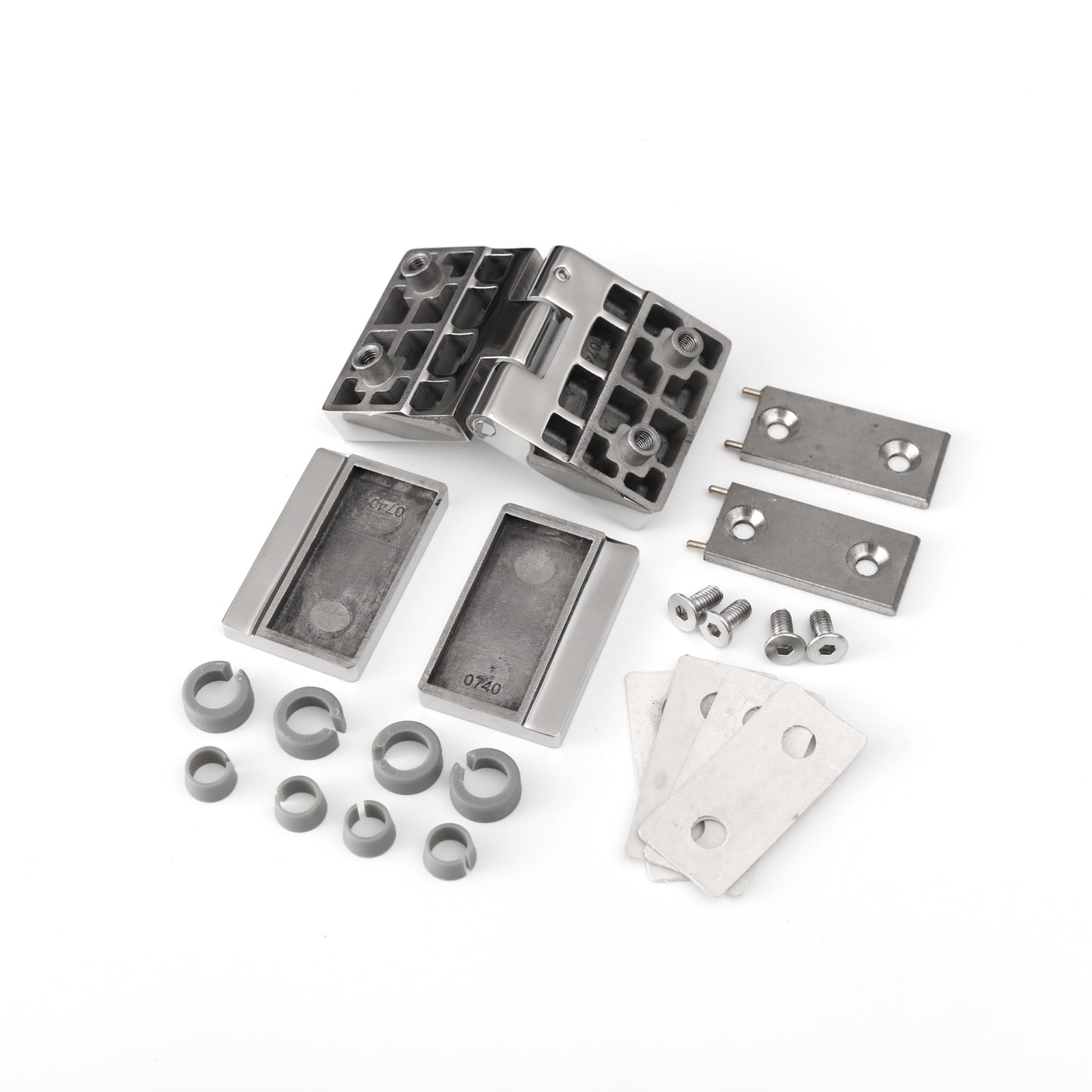 304 Stainless Steel Shower Door Hinge, 180 Degree Glass to Glass Heavy Duty Bathroom Hardware