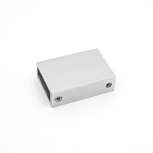 304 Stainless Steel Square Pipe Wall Mount Flange Connector for Frameless Shower Glass Door
