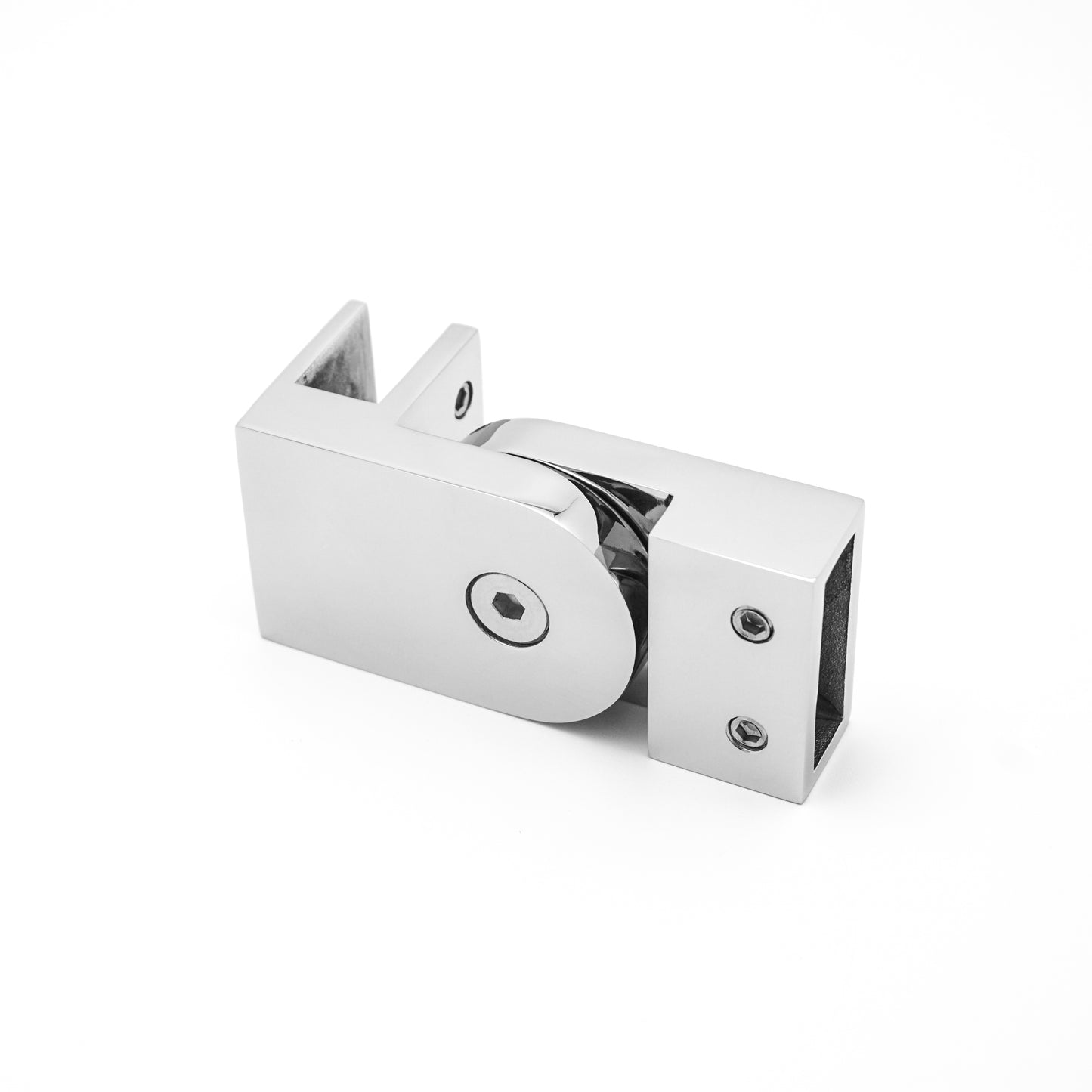304 Stainless Steel Frameless Swivel Connection, Square Tube Joint Connector for Shower Glass Bracket