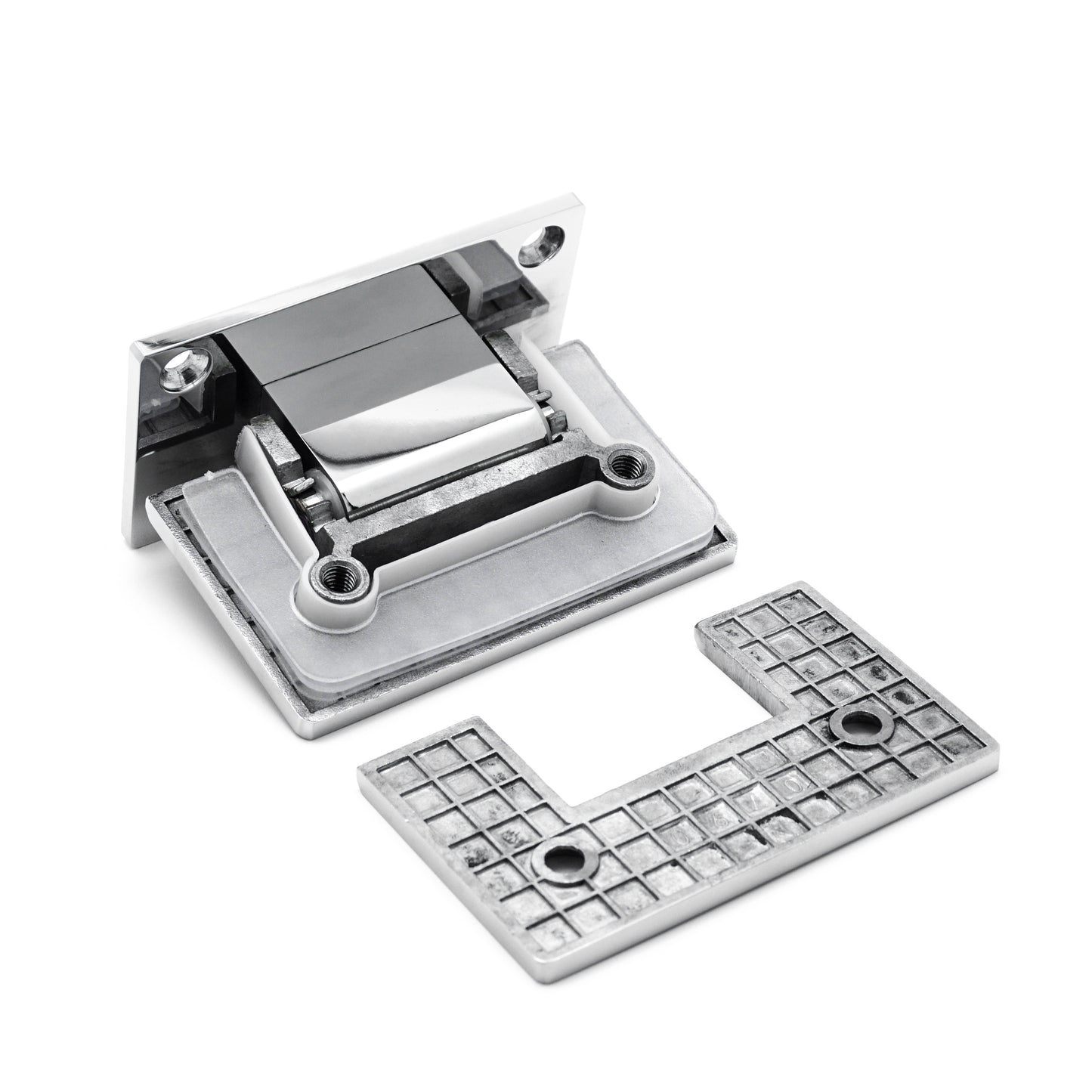 Heavy-Duty 304 Stainless Steel 90° Wall-to-Glass Pivot Hinge for Frameless Tempered Shower Door