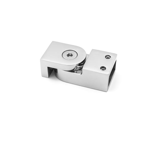 Shower Glass Pipe Connector for 10mm/20mm Square Tubes, Stainless Steel Hardware Fitting