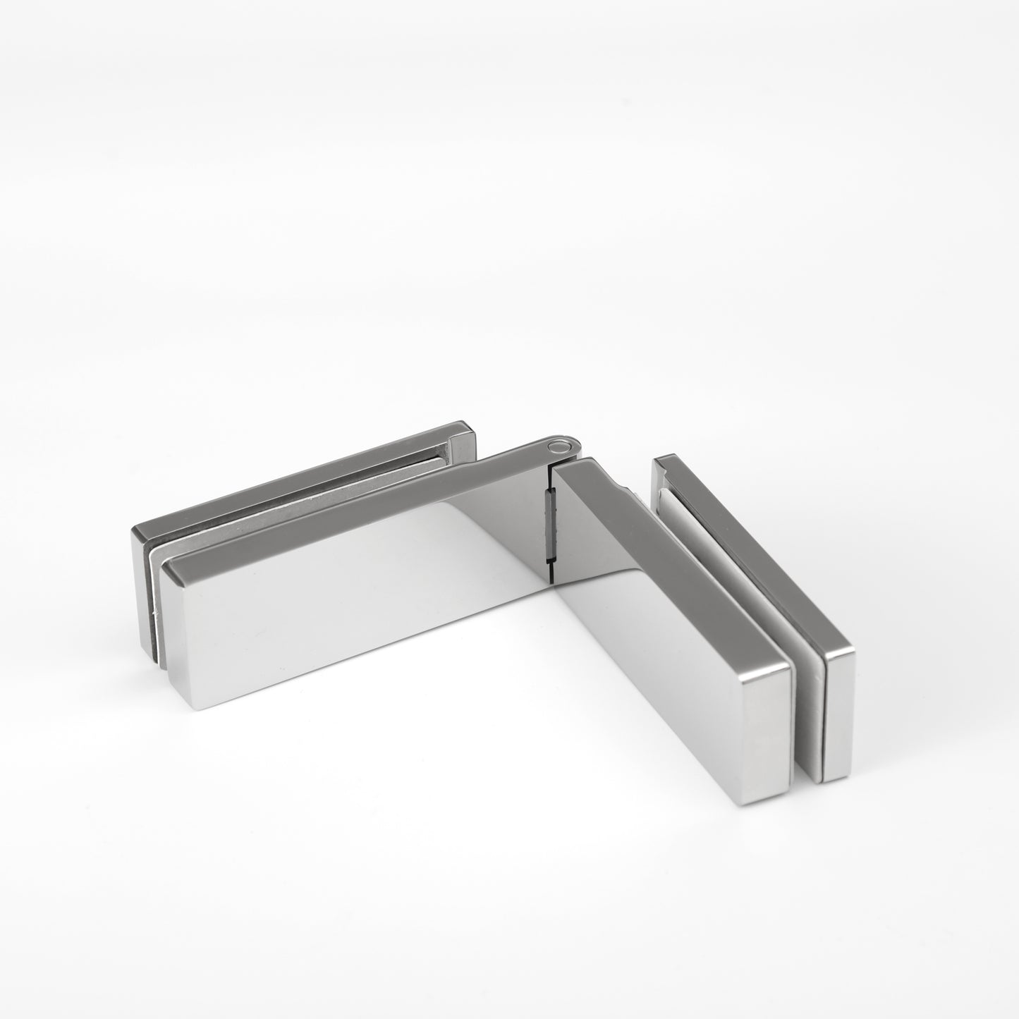 304 Stainless Steel Frameless Shower Door Hinge, 180 Degree Glass to Glass Heavy Duty Bathroom Hardware for Tempered Glass