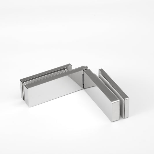 304 Stainless Steel Frameless Shower Door Hinge, 180 Degree Glass to Glass Heavy Duty Bathroom Hardware for Tempered Glass