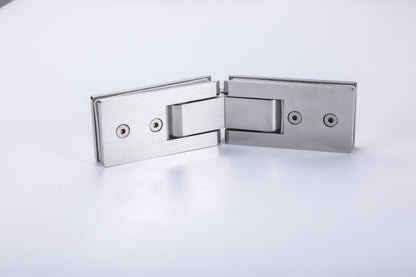 Heavy Duty 180° Glass-to-Glass Hinge, 304 Stainless Steel Hardware for Tempered Shower Doors