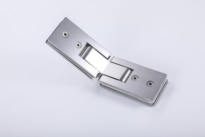 Heavy Duty 180° Glass-to-Glass Hinge, 304 Stainless Steel Hardware for Tempered Shower Doors