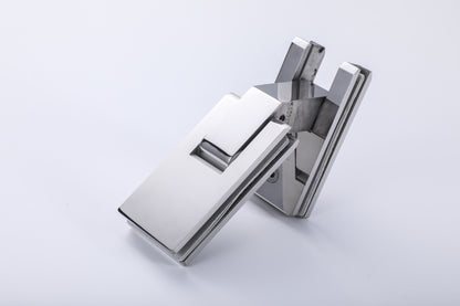 Heavy Duty 180° Glass-to-Glass Hinge, 304 Stainless Steel Hardware for Tempered Shower Doors