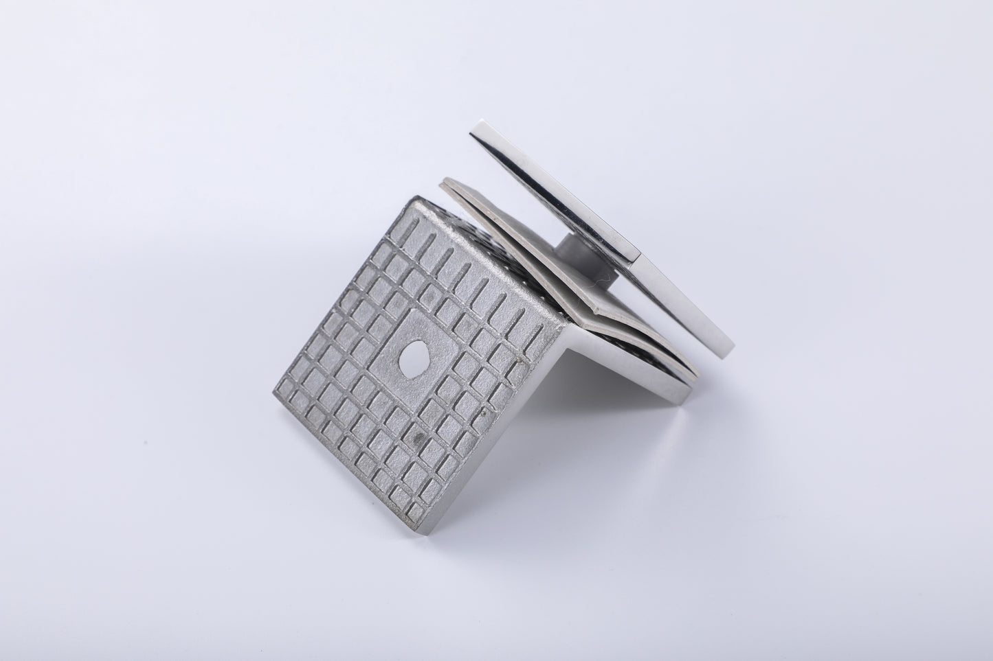 90° Wall-to-Glass Clamp for Frameless Tempered Shower Door, Bathroom Hardware Fitting
