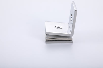 90° Wall-to-Glass Clamp for Frameless Tempered Shower Door, Bathroom Hardware Fitting