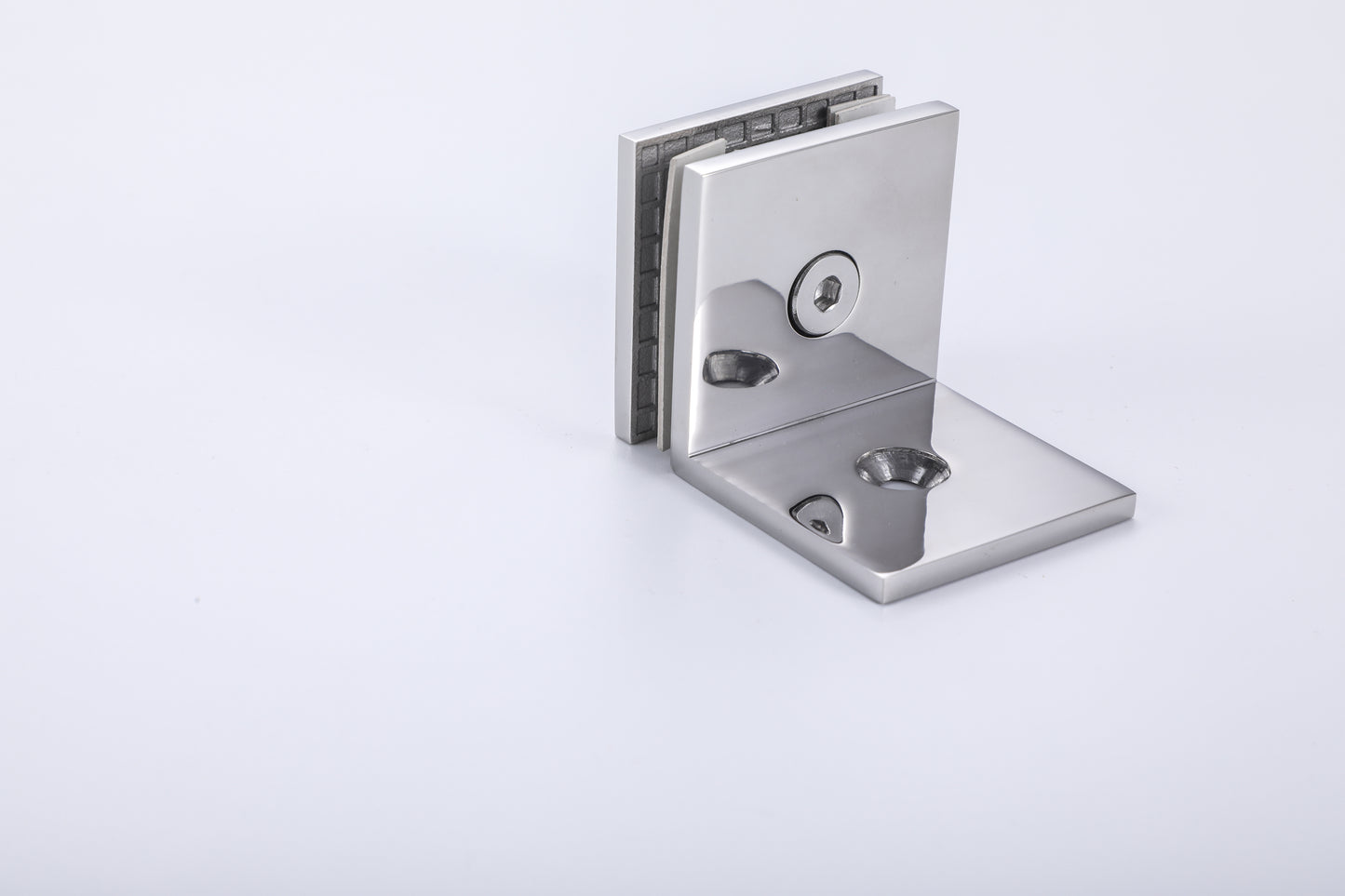 90° Wall-to-Glass Clamp for Frameless Tempered Shower Door, Bathroom Hardware Fitting