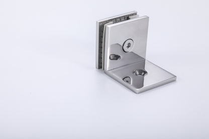 90° Wall-to-Glass Clamp for Frameless Tempered Shower Door, Bathroom Hardware Fitting