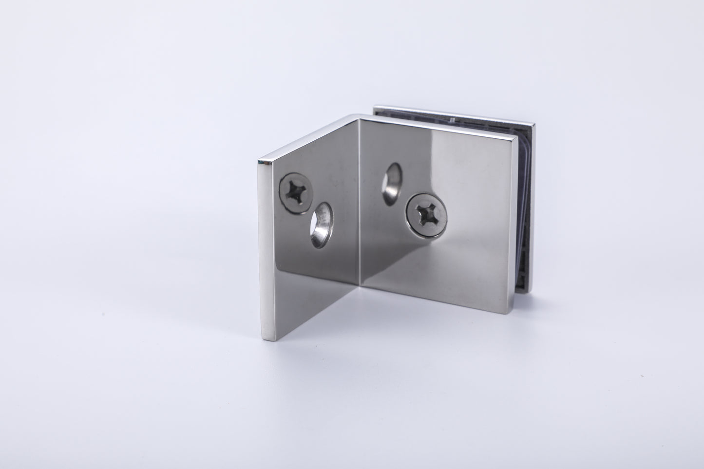 High-Quality Shower Glass Stainless-Steel 90° Wall-Mount Shell Clamp