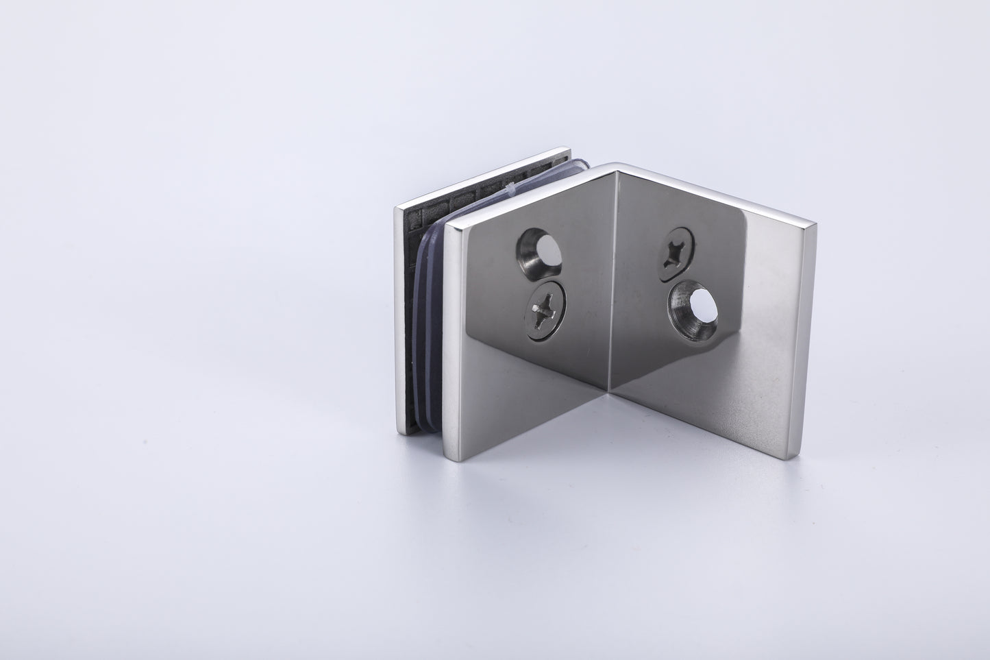 High-Quality Shower Glass Stainless-Steel 90° Wall-Mount Shell Clamp