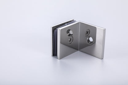 High-Quality Shower Glass Stainless-Steel 90° Wall-Mount Shell Clamp